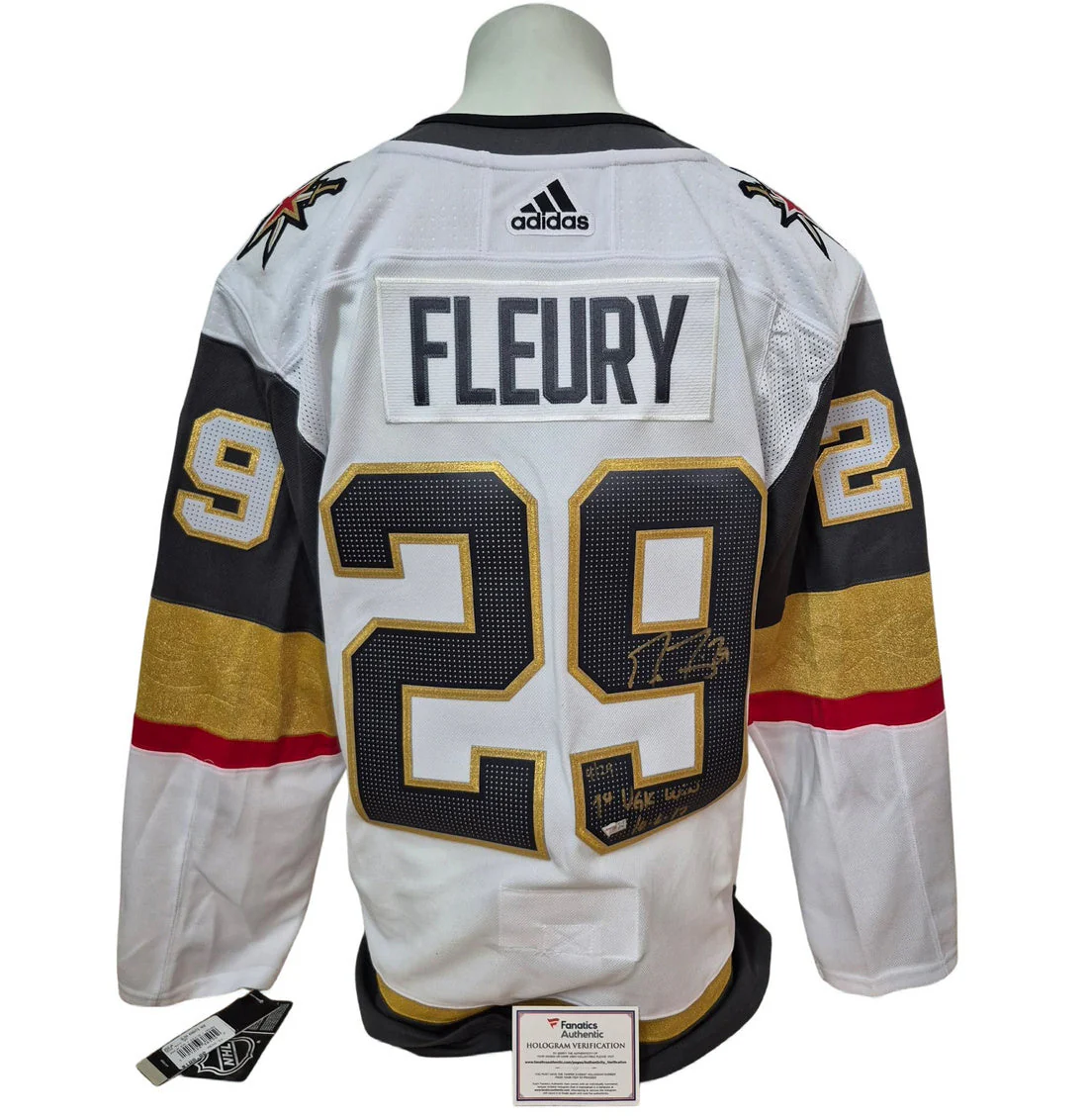 Chandail officiel Adidas signé - Marc-André Fleury away inscrit et LE/29 Fanatics coa – Image 2